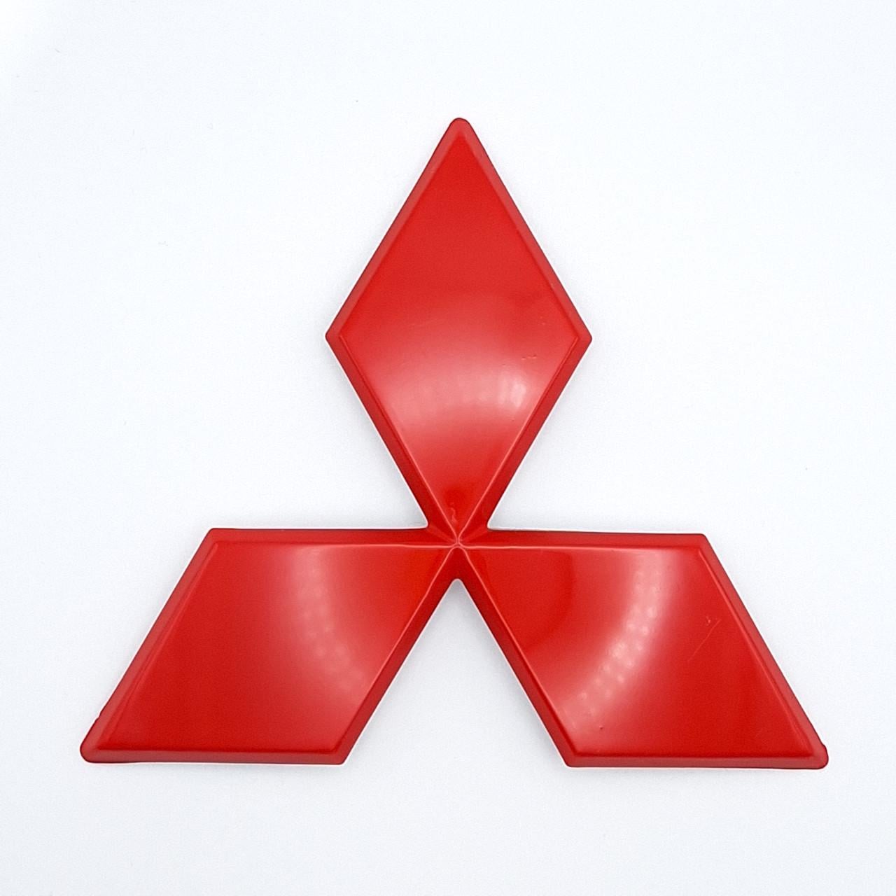 Эмблема Mitsubishi ABS Красный глянцевый 102х89 мм (2072878877)