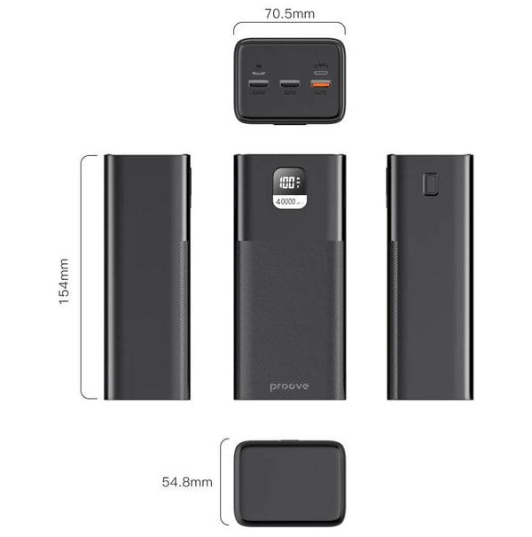 Повербанк Proove Giant Lite 40000 mAh 22,5W с быстрой зарядкой Black (PBGI20312201) - фото 9