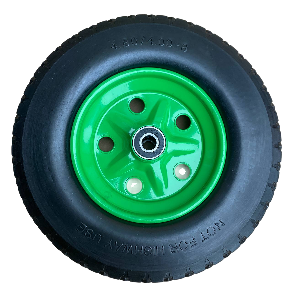 Колесо пенополиуретановое бескамерное беспрокольное 4.8/4.00-8 Зеленый