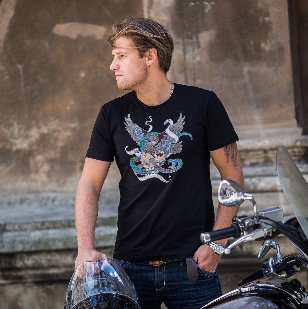 Футболка з вишивкою BATIAR Череп і орел XXXL Чорний - фото 2