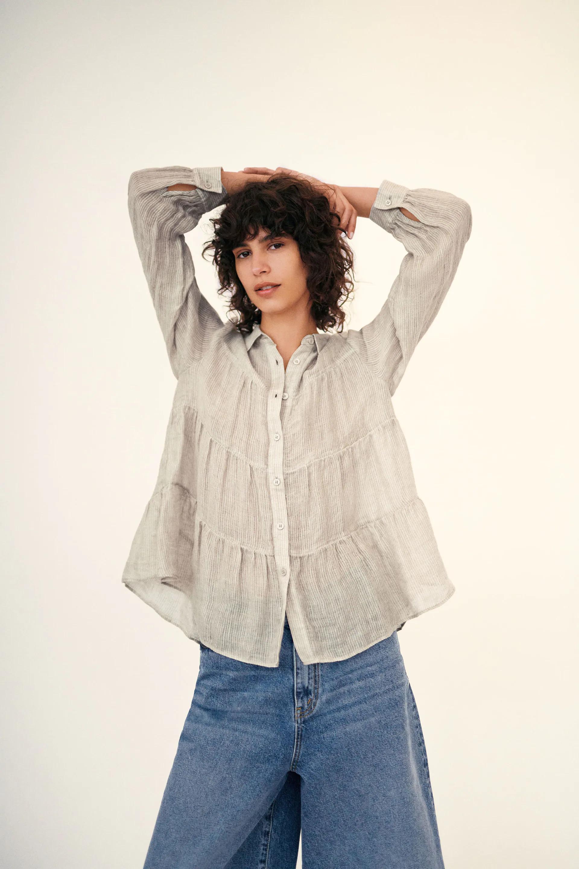 Блуза ZARA XL Светло-бежевый (4786093711) Блуза ZARA XL Светло-бежевый (4786093711)