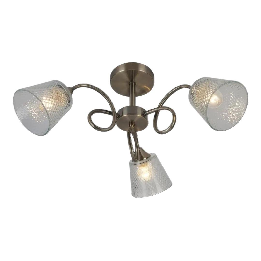 Люстра Valeso на три стеклянных плафона под лампу Е27 Бронзовый (V XA1423/3)