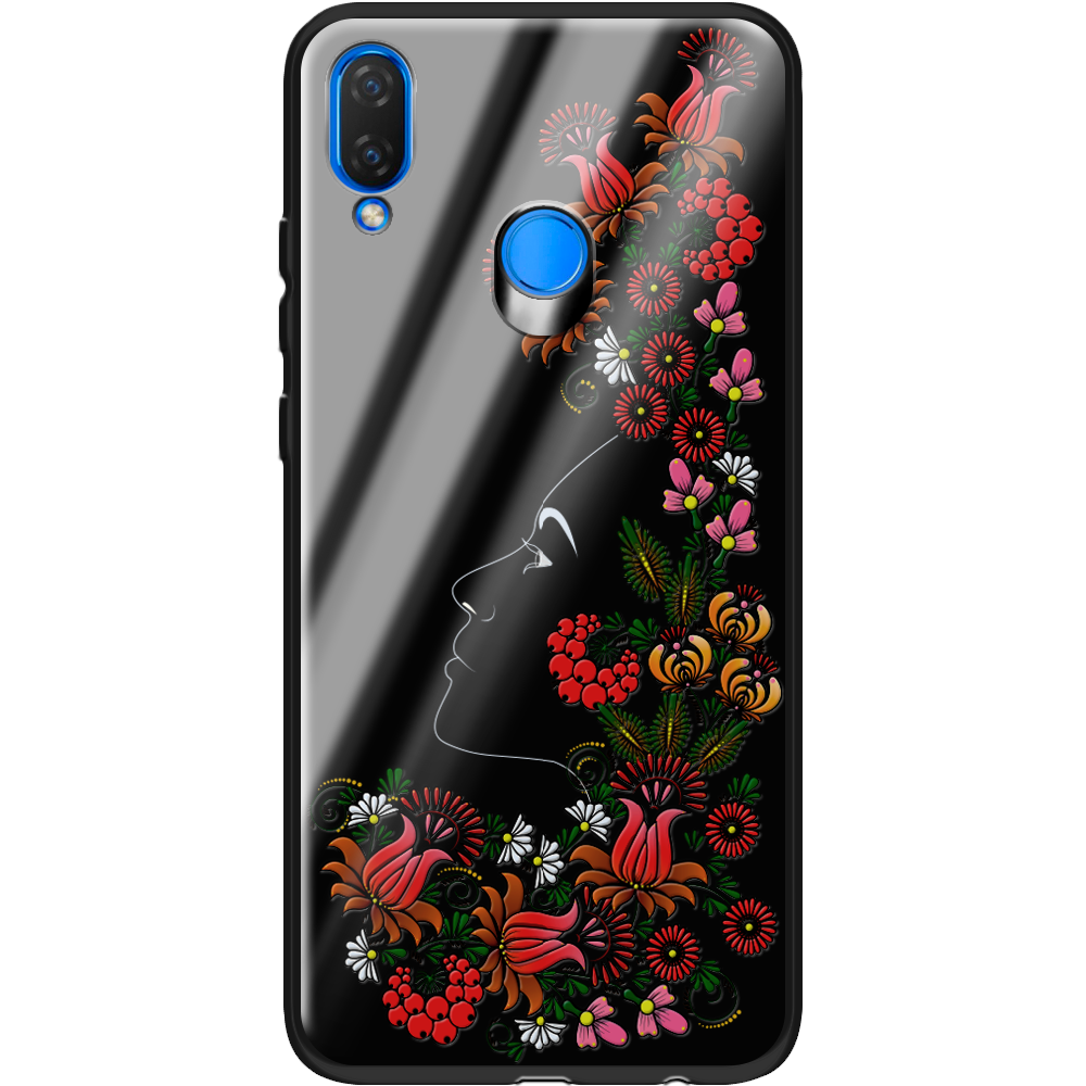 Чехол Boxface Huawei P Smart Plus 3D Ukrainian Muse Черный силикон со стеклом (34912-bk64-37724)