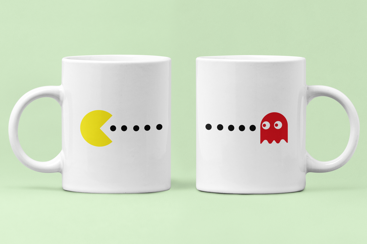 Чашки парные Pacman для влюбленных 330 мл Белый (ВЛ11Ч)