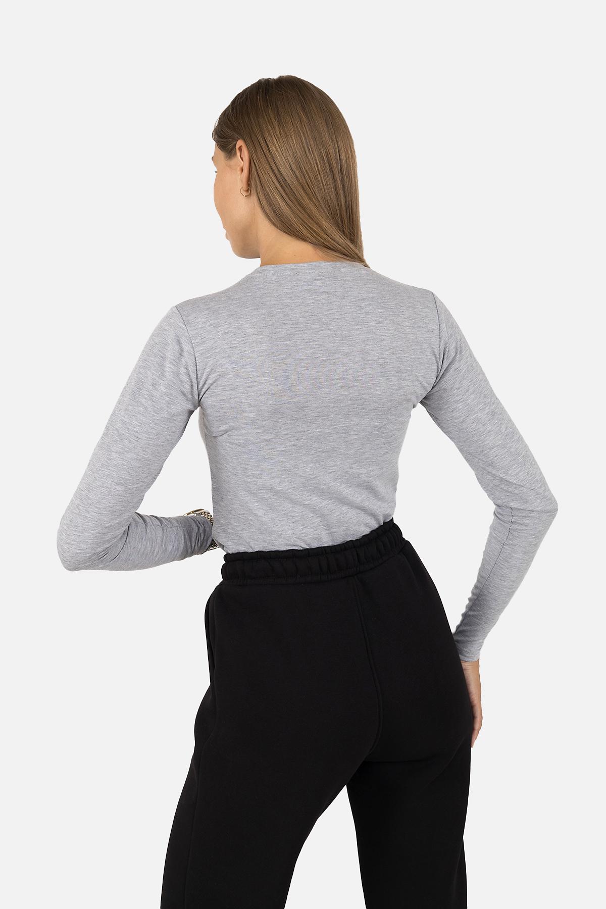 Футболка з довгим рукавом жіноча ЦБ-00257435 р. 42 Сірий (SKT001013080) - фото 4