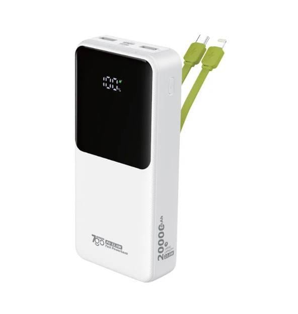 Повербанк 7GO GPW-07 3A/2USB/22,5W/LED дисплей 20000 mAh White (м00263)