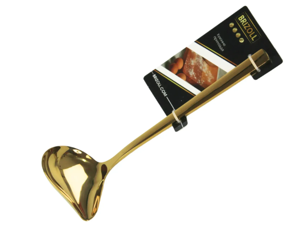 Половник із нержавіючої сталі 23 см Золотий - фото 4