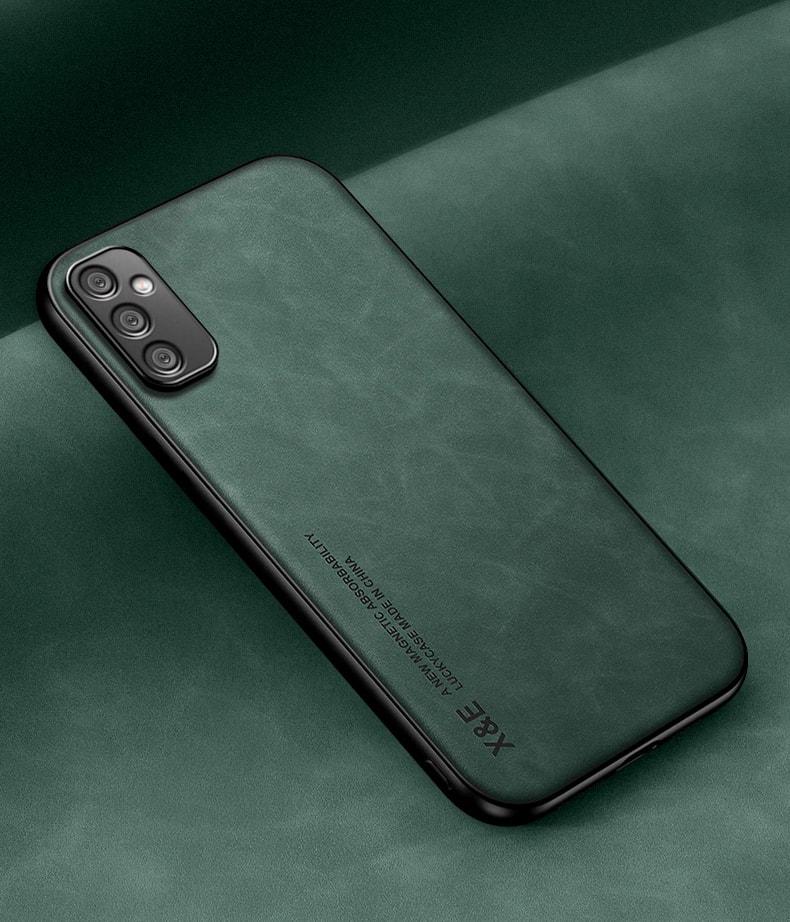 Кожаный чехол XnE Samsung Galaxy A05s A057 с металлической вставкой Green (35024-08)