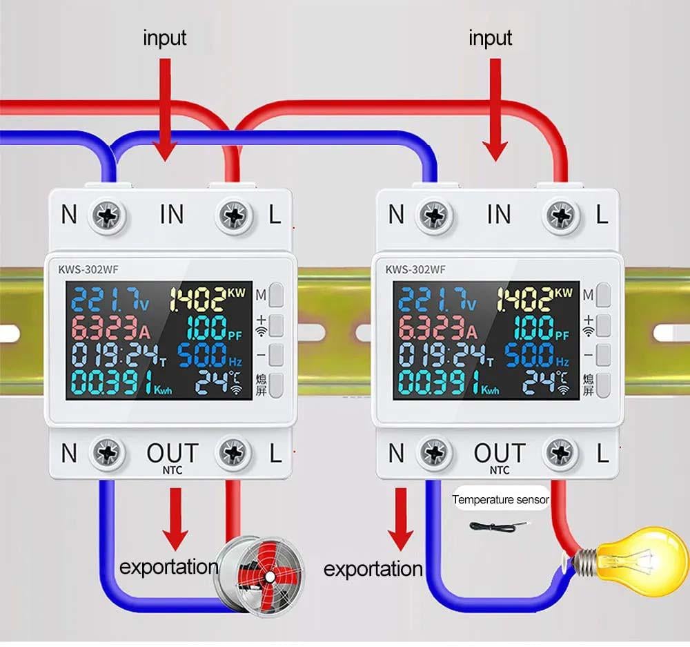 Розумний лічильник електроенергії KWS-302WF 63A WI-FI 8 показників - фото 10 Розумний лічильник електроенергії KWS-302WF 63A WI-FI 8 показників - фото 10