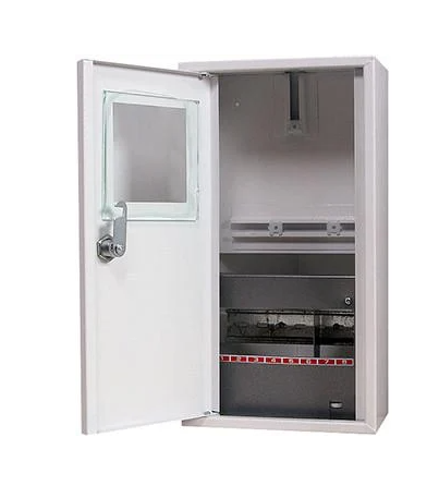 Корпус під 1-ф лічильник E.NEXT e.mbox.stand.n.f1.08.z 8 модулів навісний із замком металевий 355х190х135 мм (s0100005)