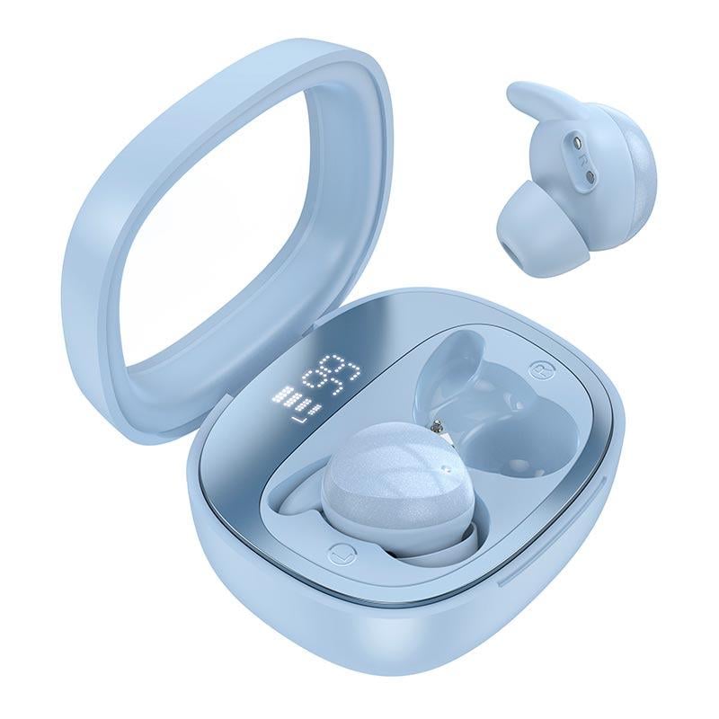 Навушники в кейсі Hoco Shadow true wireless sleep BT headset EW65 Синій - фото 1