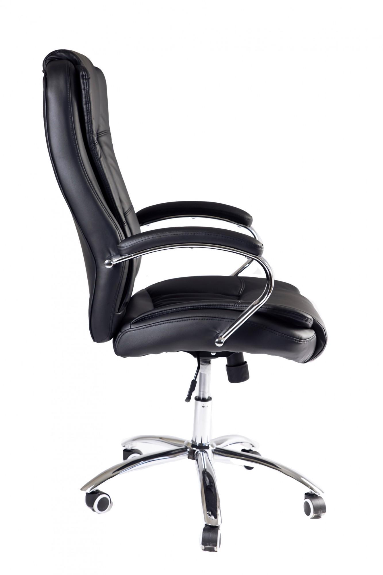 Кресло офисное компьютерное Kali LuxDesign хром Anyfix экокожа Черный - фото 4