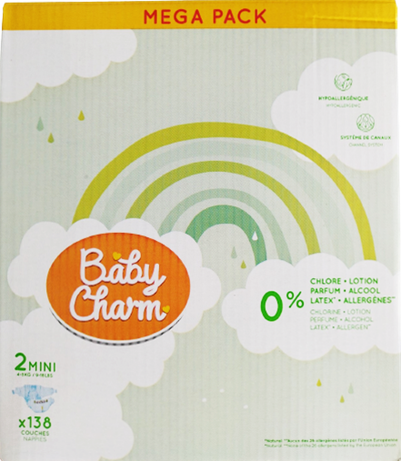 Подгузники Baby Charm Mega Pack 2 Mini 4-8 кг 138 шт.