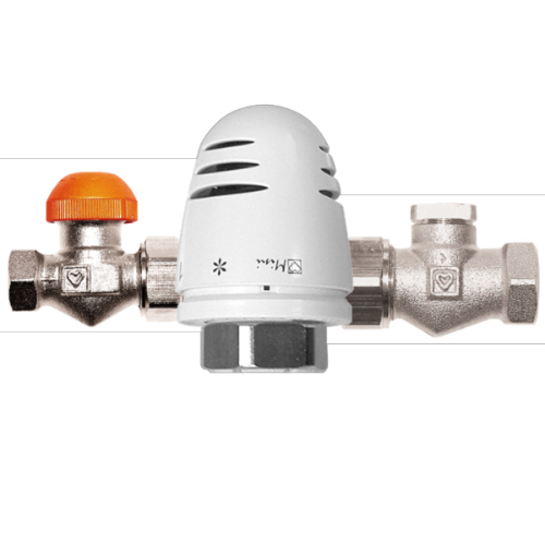 Комплект термостатический радиаторный Herz MINI TS-98-V и RL-1 для бокового подключения радиатора проходной