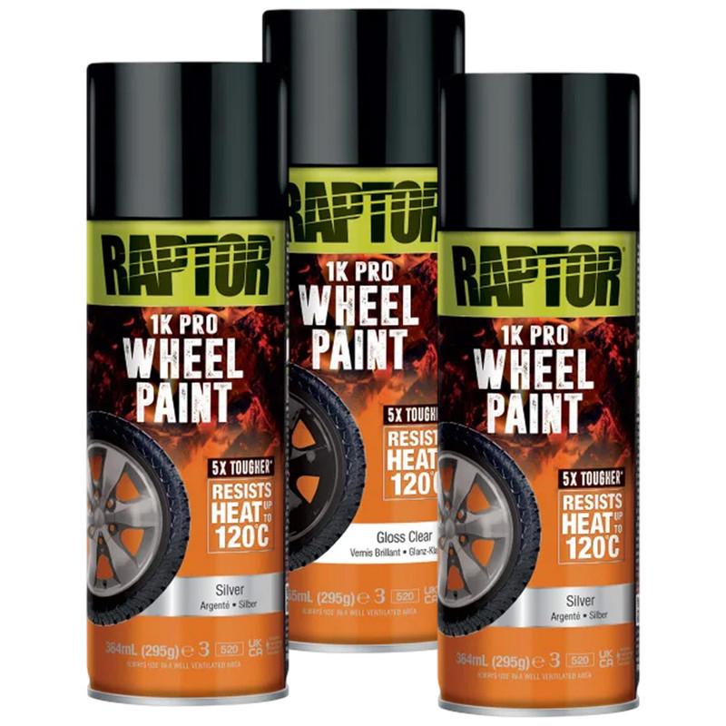 Комплект для фарбування дисків U-POL RAPTOR Wheel Kit 2x364 мл та лак 365 мл Срібний