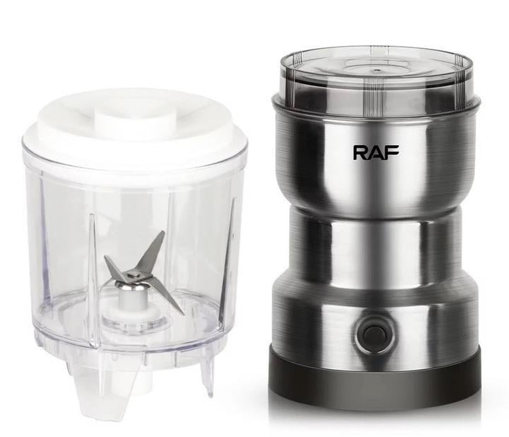 Кофемолка-блендер электрическая RAF R.7126 для кофе зерновой из нержавеющей стали 300 Вт (0148) Кофемолка-блендер электрическая RAF R.7126 для кофе зерновой из нержавеющей стали 300 Вт (0148)