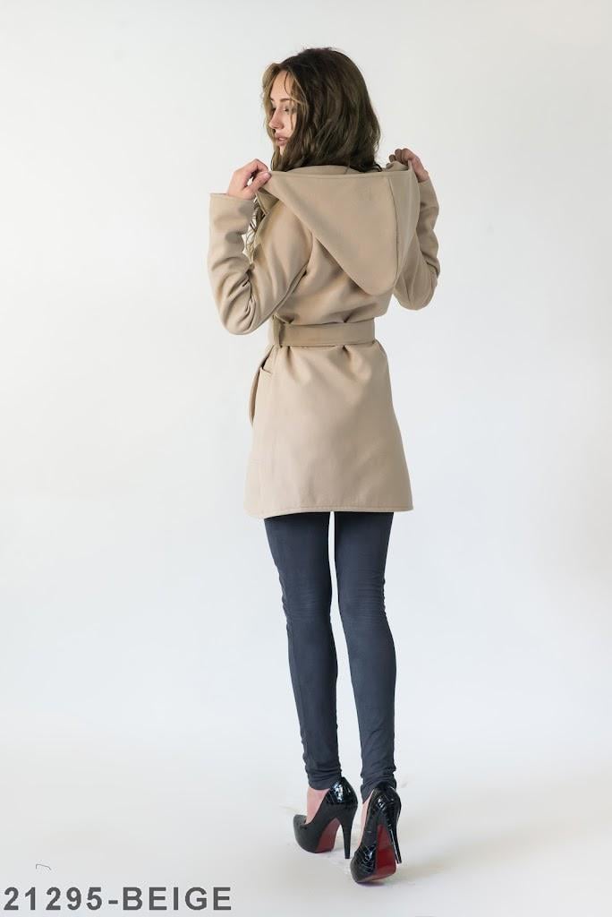 Пальто женское кашемировое с капюшоном Podium 21295-BEIGE XXL Бежевый - фото 3 Пальто женское кашемировое с капюшоном Podium 21295-BEIGE XXL Бежевый - фото 3
