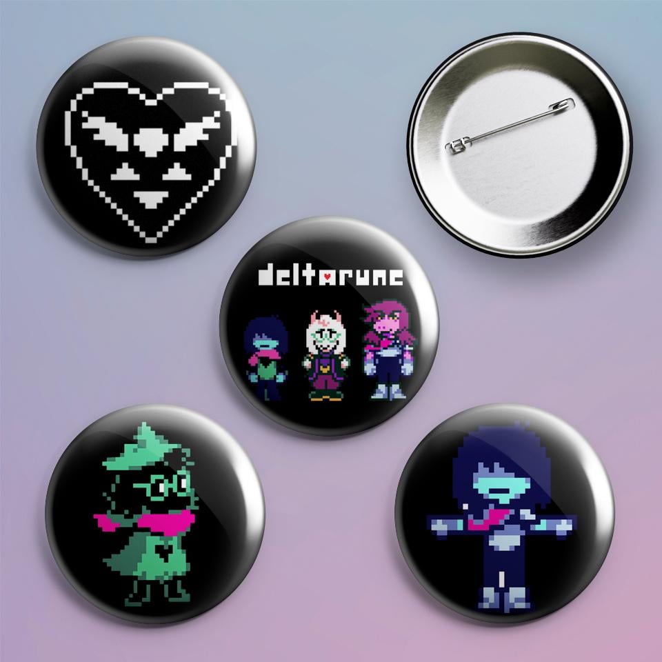 Значки на рюкзак с принтом игры Deltarune 4 шт.