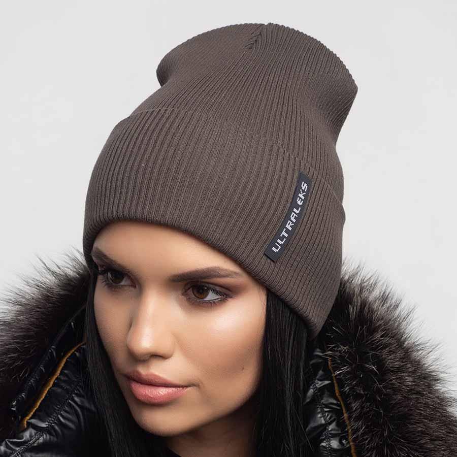 Шапка Leks Слалом демисезонная с отворотом Дубовый