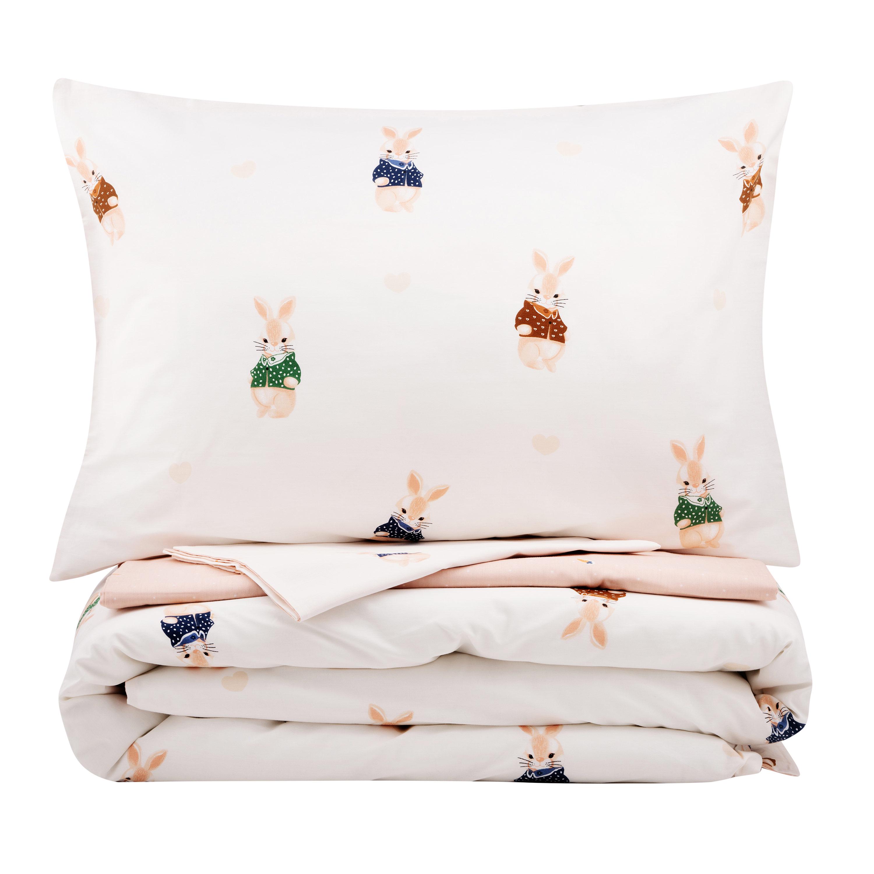 Комплект постельного белья Ardesto ART2022BR Gloria Кролики двуспальный евро хлопок Бежевый (54eb51e0) - фото 3