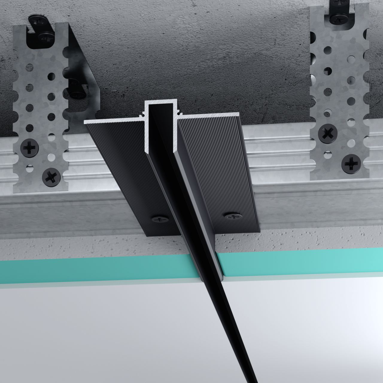 Профіль тіньового шва FSPRO 10 мм роздільний алюмінієвий 3 м Чорний (F2.D1020B)