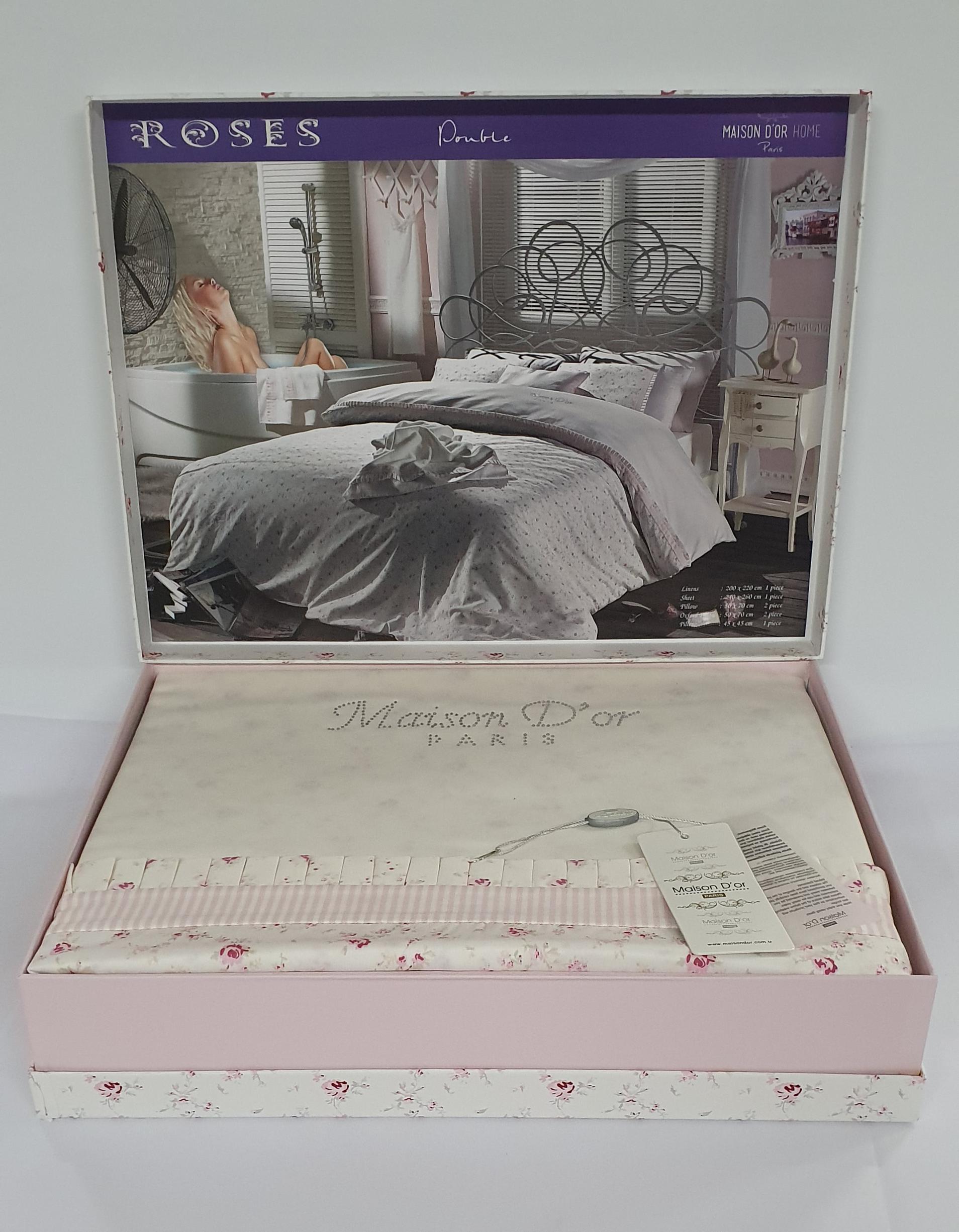 Комплект постельного белья Maison D'or Cатин 200х220 Roses Pink (02MD200220SRoses14)