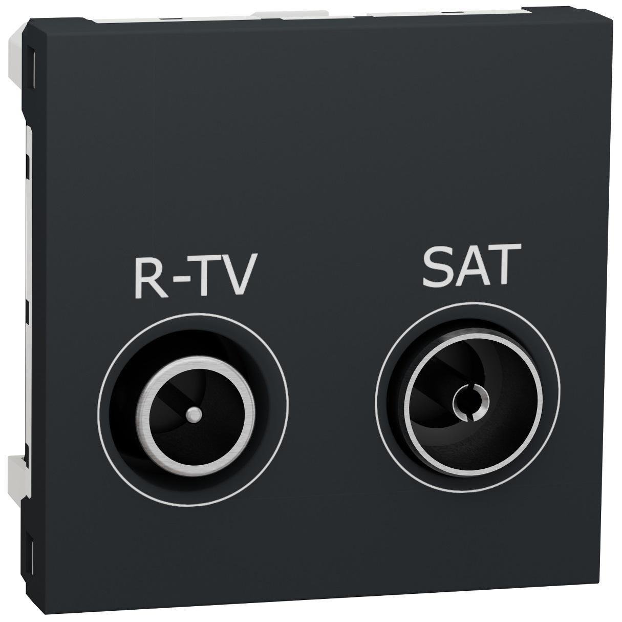 Розетка Schneider Electric R-TV/SAT конечная 2 модуля Unica Антрацит (NU345554) Розетка Schneider Electric R-TV/SAT конечная 2 модуля Unica Антрацит (NU345554)