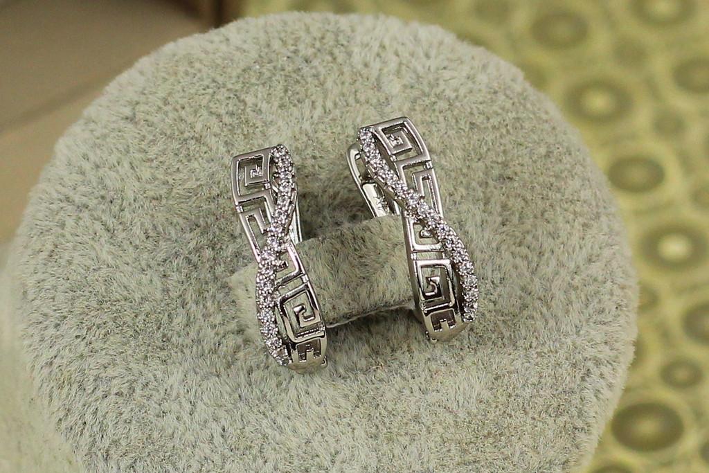 Серьги Xuping Jewelry греческие восьмерочки 1,9 см Серебристый (2424058901)