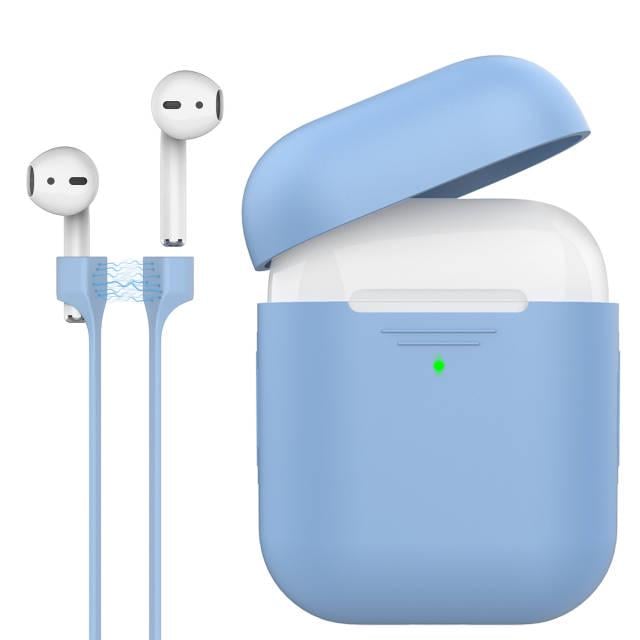 Чехол для AirPods Promate PodKit силиконовый с магнитным ремешком Blue