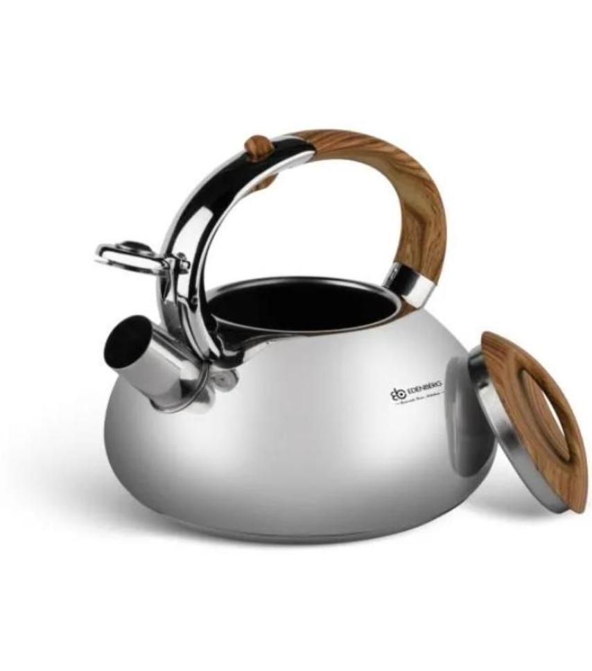 Чайник со свистком Edenberg с коричневой ручкой 2,5 л (EB-2436) - фото 7 Чайник со свистком Edenberg с коричневой ручкой 2,5 л (EB-2436) - фото 7