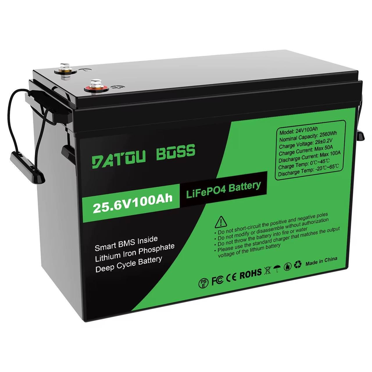 Аккумулятор для ИБП DATOU BOSS LifePo4 100 Ah 24V 2560Wh BMS (AKBS01) - фото 1