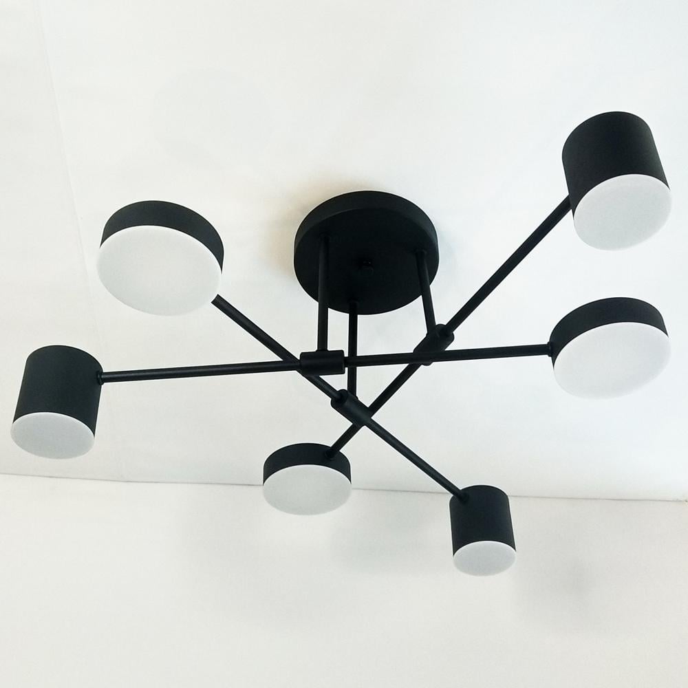 Люстра в современном стиле лофт потолочная Trit-LED6 на 6 LED модулей Черный