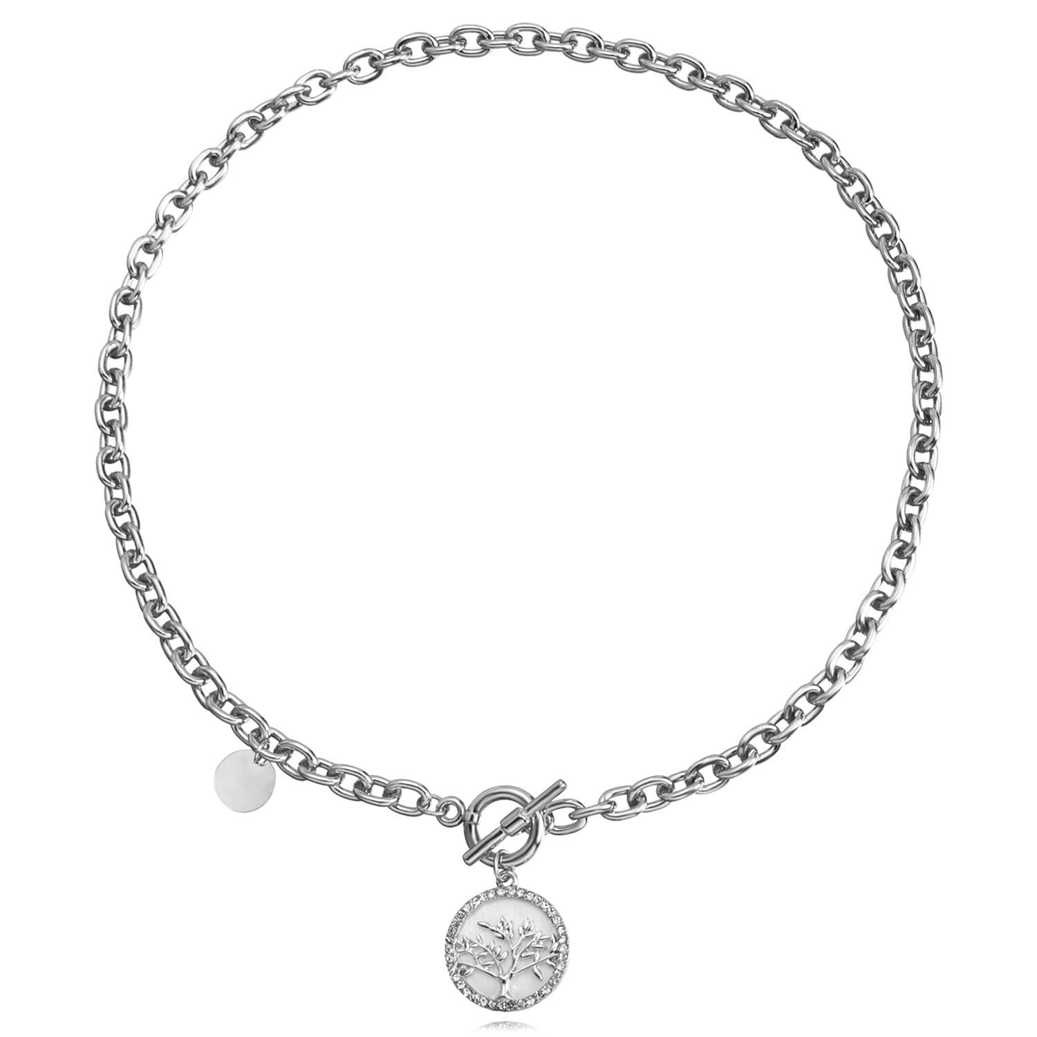 Кольє на шию з підвіскою чокер Дерево Сріблястий (70337) Кольє на шию з підвіскою чокер Дерево Сріблястий (70337)