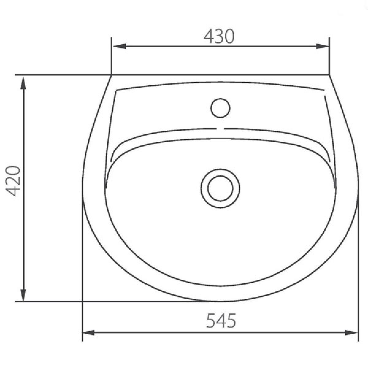 Раковина Colombo Вектор 55 см з отвором (S16115500) - фото 2 Раковина Colombo Вектор 55 см з отвором (S16115500) - фото 2