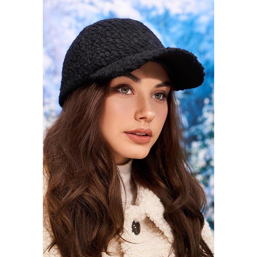 Бейсболка баранчик II Braxton 6085-1 жіноча напіввовняна баранчик на флісі Чорний - фото 1