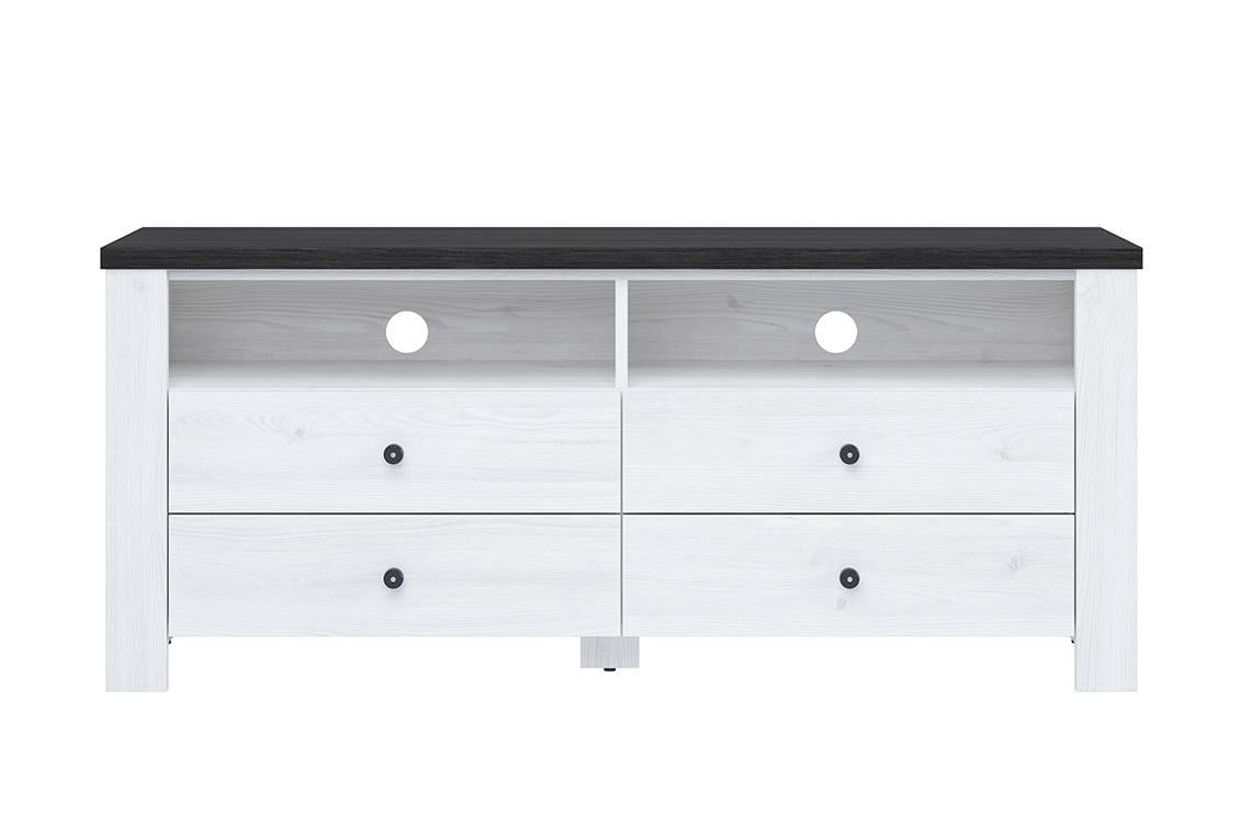 Тумба под ТВ Gerbor Антверпен РТВ4S из ДСП 590х405х1370 мм Белый/Дуб мореный (5562)