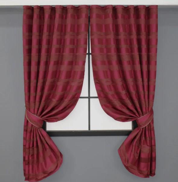 Комплект штор жаккард 1,4х1,8 м 2 шт. Красный (35-0154ш) Комплект штор жаккард 1,4х1,8 м 2 шт. Красный (35-0154ш)