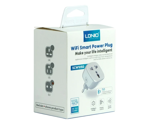 Розетка смарт Ldnio SCW1050 Wifi Smart Power Plug White - фото 2