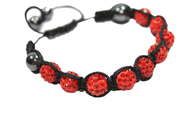 Браслет Шамбала кружки 10 мм Червоний