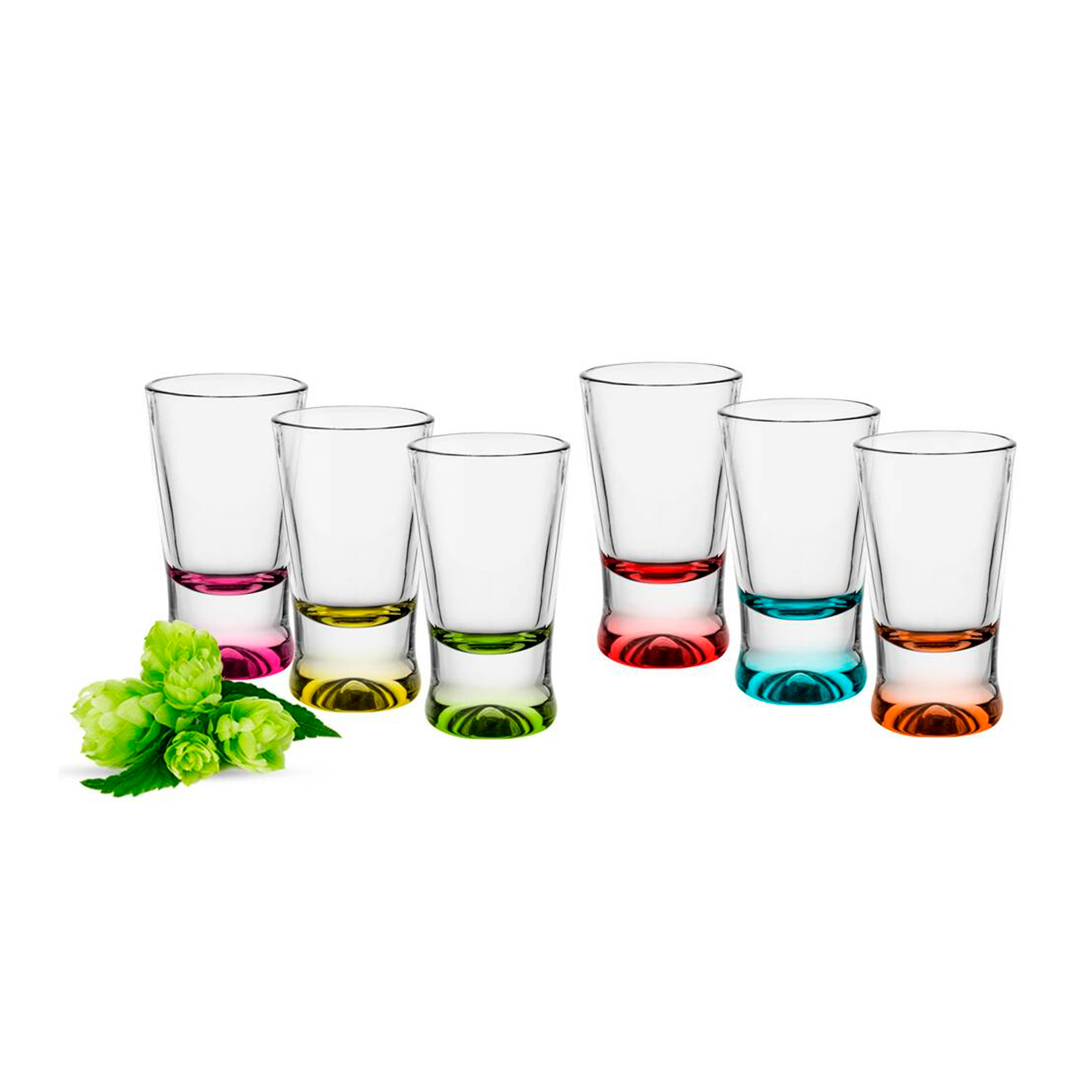 Набір стопок з кольоровим дном 25 мл 6 шт. (Gl-7128)