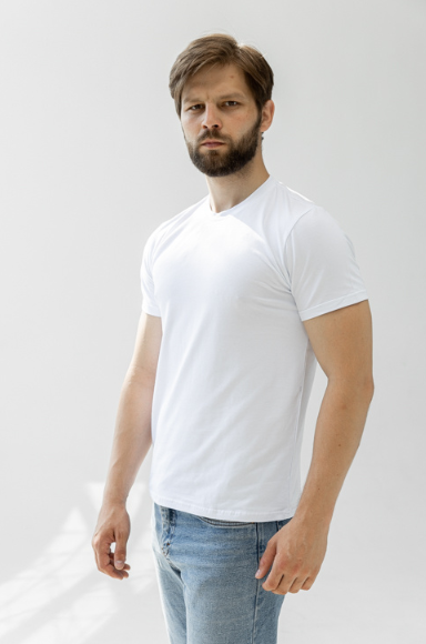 Футболка мужская GBI Классика хлопковая M Белый (12835-м)