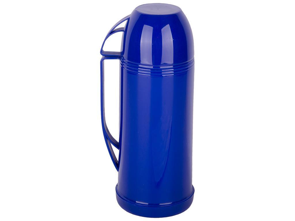 Термос пластиковый со стеклянной колбой Hoz 900 мл Синий (MMS-2645H-1)