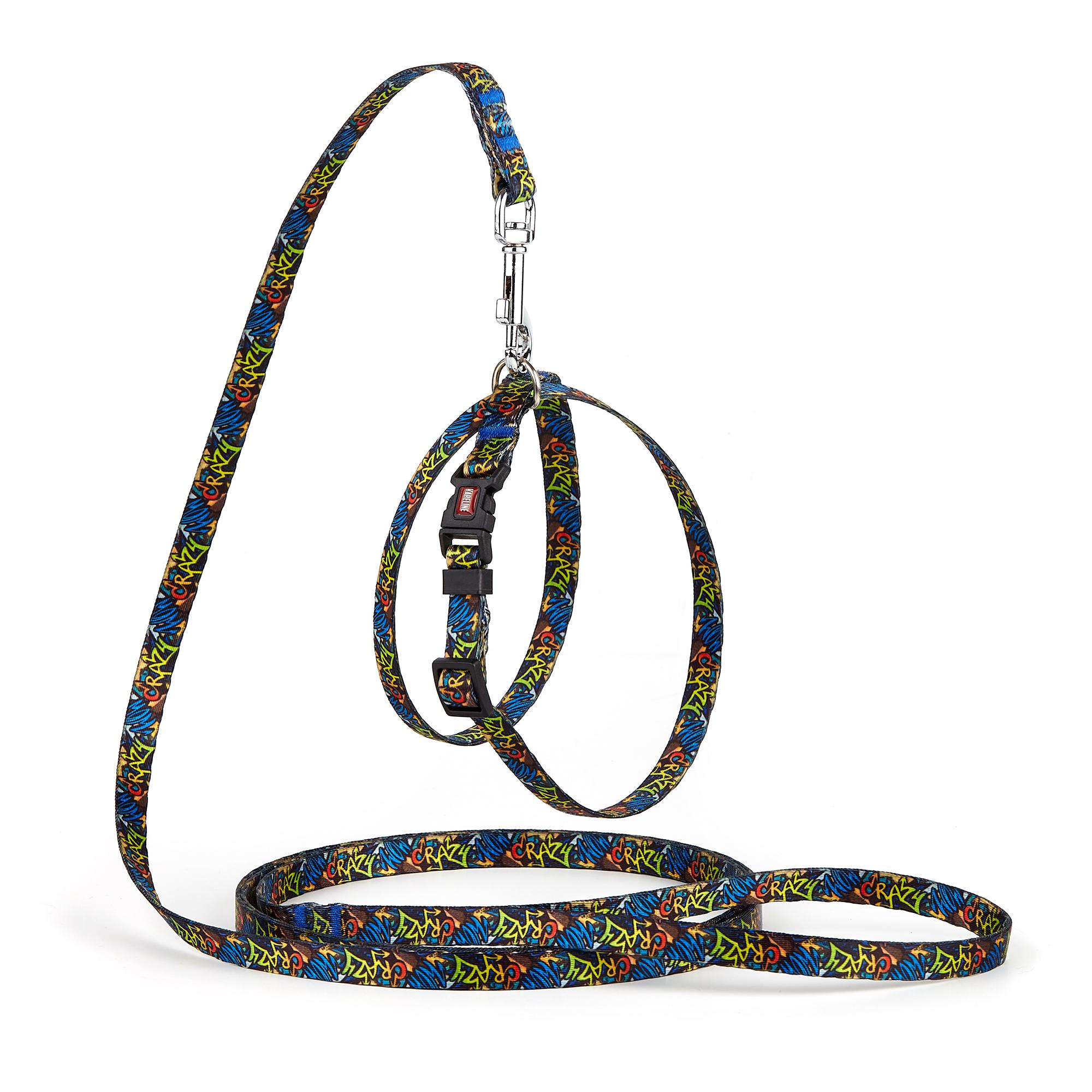 Шлея KareLine CRAZY из нейлона с пластиковой пряжкой 10 мм А 300 мм В 330 мм 2150 мм (0859/5)