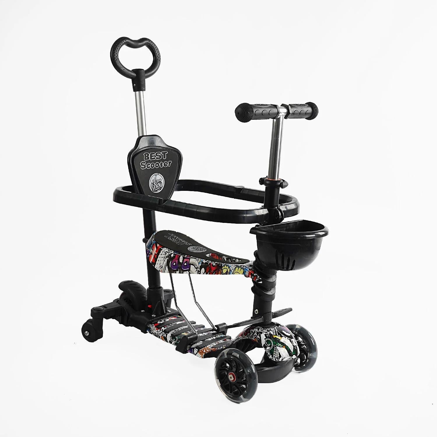 Самокат Best Scooter 5в1 LS-82755/1 защитный бампер/PU колеса со светом/в коробке (25015207)