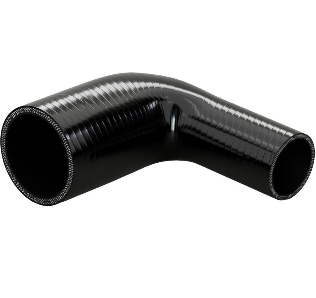 Патрубок силиконовый редукционный угловой 90° DN 32x45 мм стенка 3 мм L 152 мм рабочее давление 0,5 МПа Черный