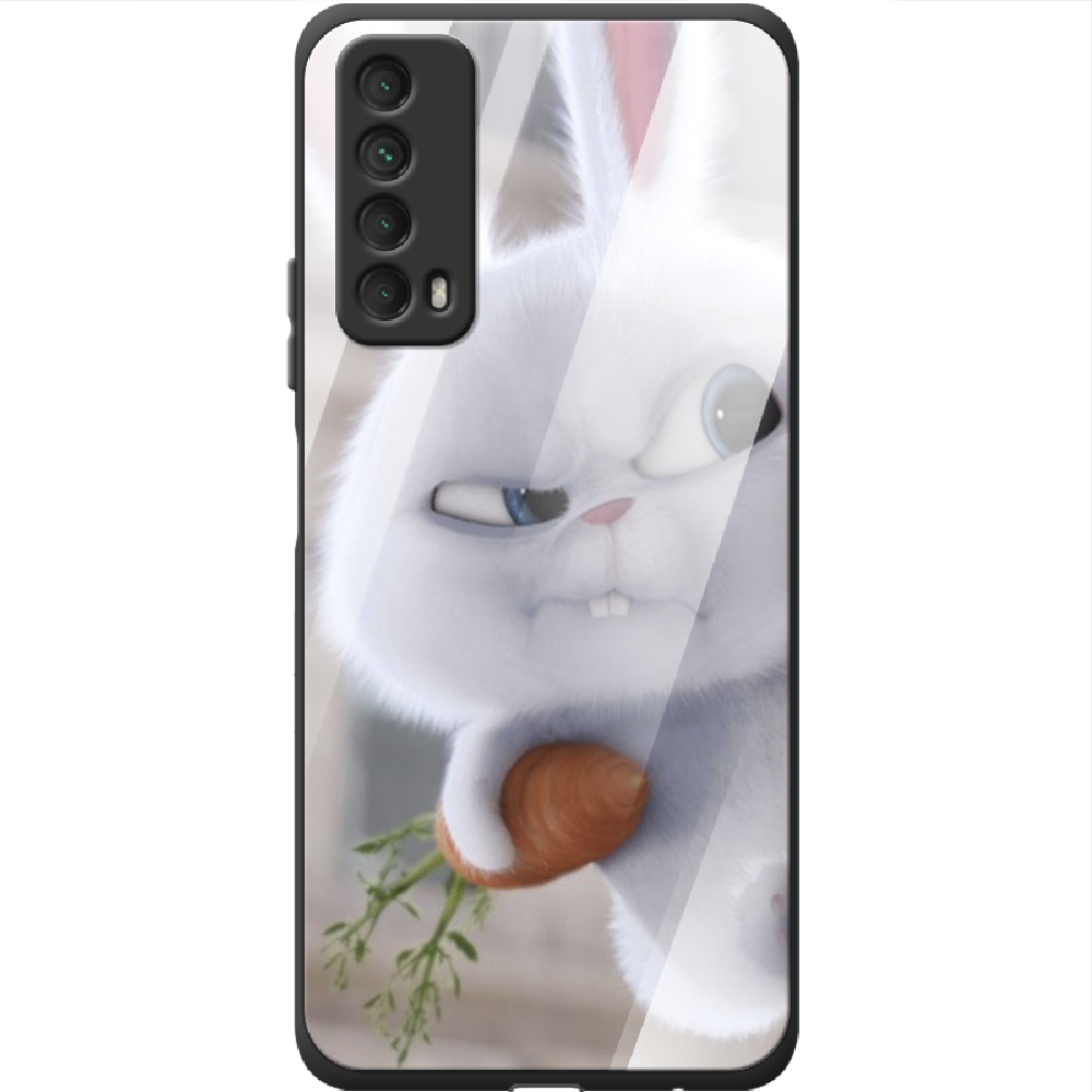 Чехол Boxface Huawei P Smart 2021 Rabbit Snowball Черный силикон со стеклом (41133-up1116-41802)
