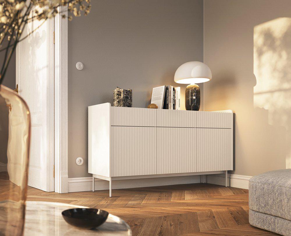 Комод Perfect Home Level 3D3S/153 3-дверный с 3 ящиками Бежевый/Дуб сканди (PFH-091155)