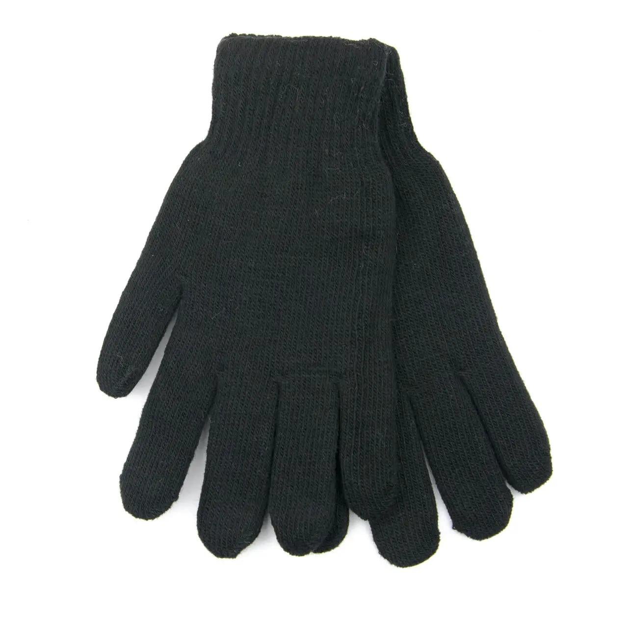 Перчатки мужские двойные вязаные шерстяные S Черный (23-3-16)