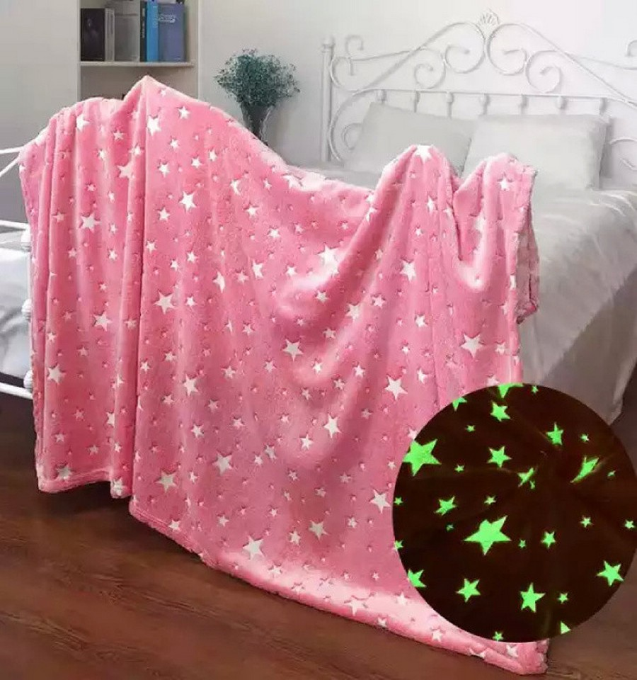 Плед що світиться в темряві BLANKET із зірками 120х150 см Pink (4727bacd) - фото 11