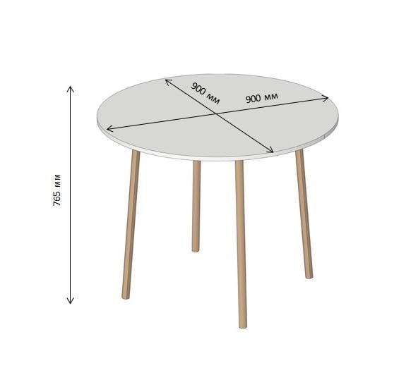 Обеденный стол Lion Маями-1 деревянные ножки 900х900х730 мм Нимфея Альба Белый (26429956) - фото 7 Обеденный стол Lion Маями-1 деревянные ножки 900х900х730 мм Нимфея Альба Белый (26429956) - фото 7
